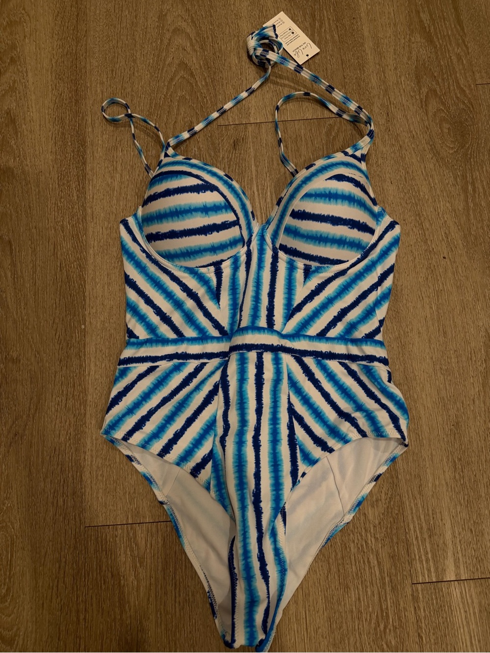 Cupshe Large Striped Blue One-Piece Swimsuit